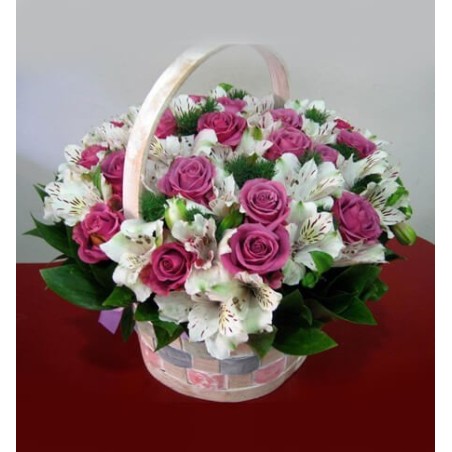 Basket Pink Roses