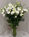 White Lisianthuses in Vase