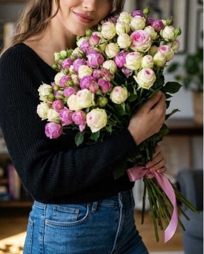 Pink & White Spray Roses